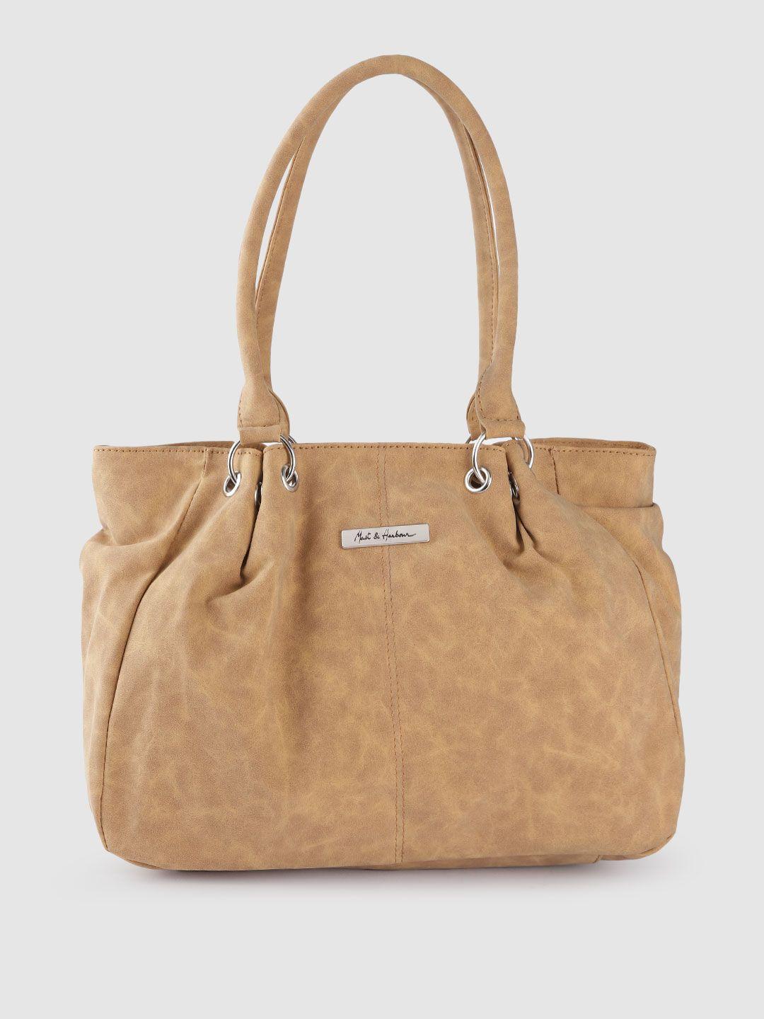 mast & harbour women tan brown solid structured shoulder bag