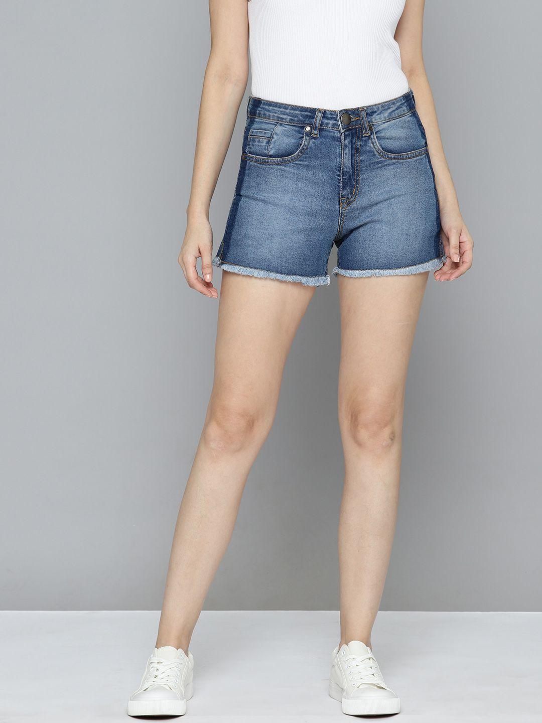 mast & harbour women washed denim shorts