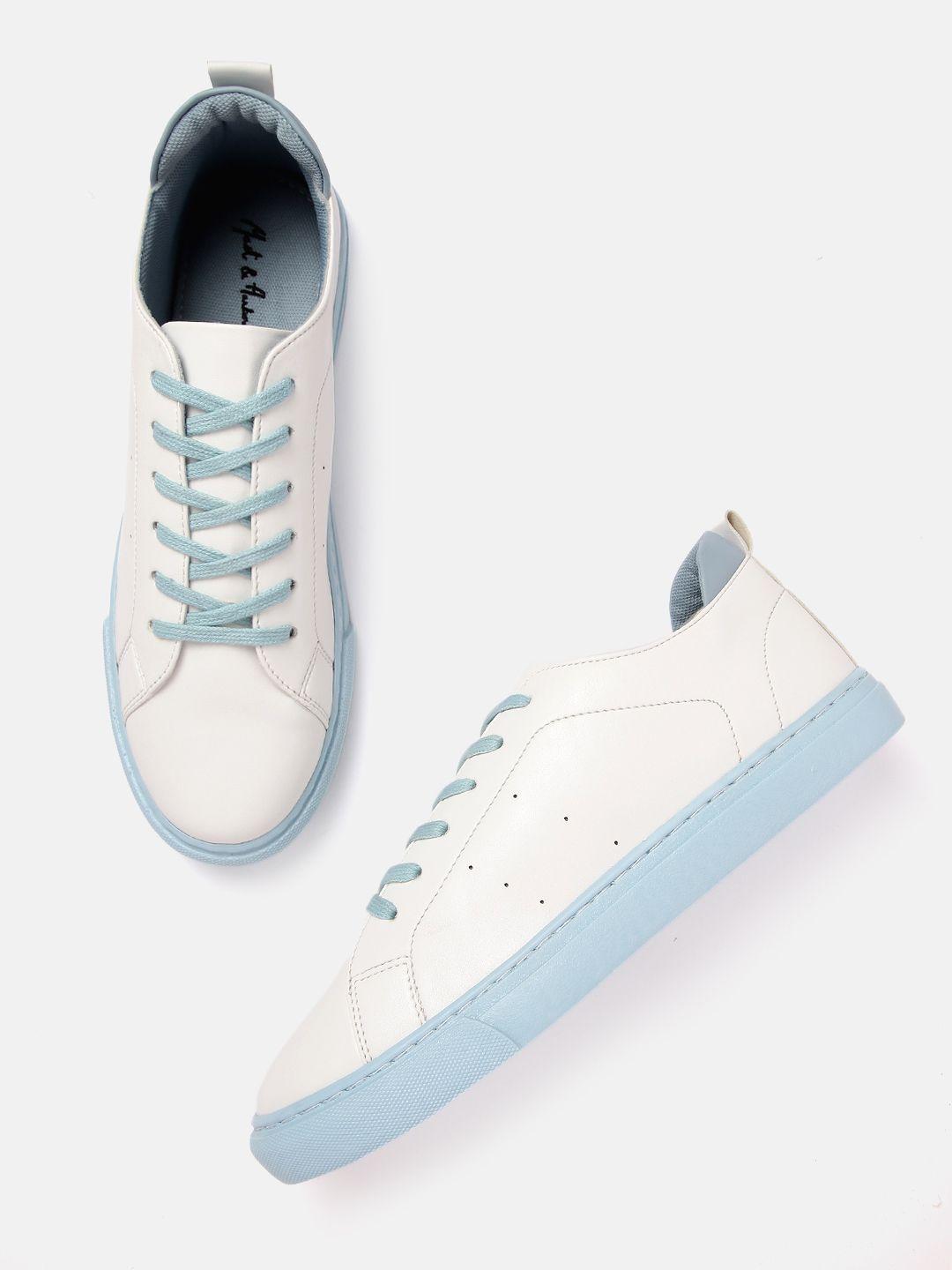 mast & harbour women white solid sneakers with perforated detail