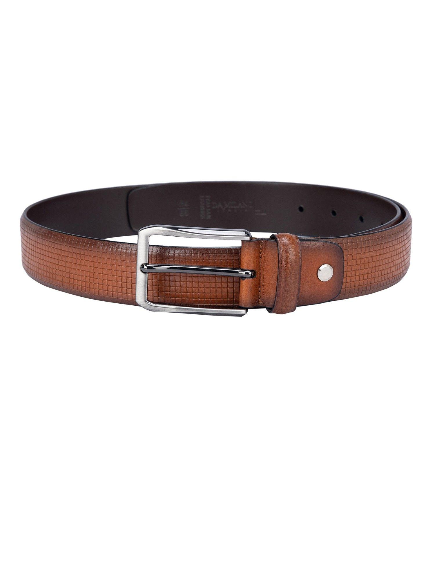 mat emboss leather brown men belt bm-5266-35-olmatemboss