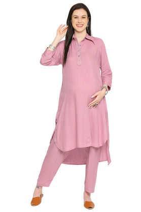 maternity cum nursing coral pathani kurta salwar set - mauve