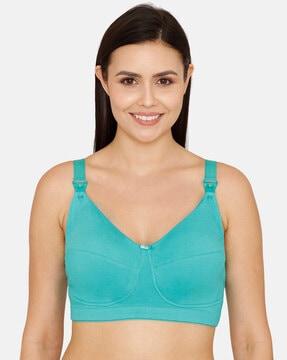 maternity double layered non-wired non-padded full coverage maternity / nursing bra