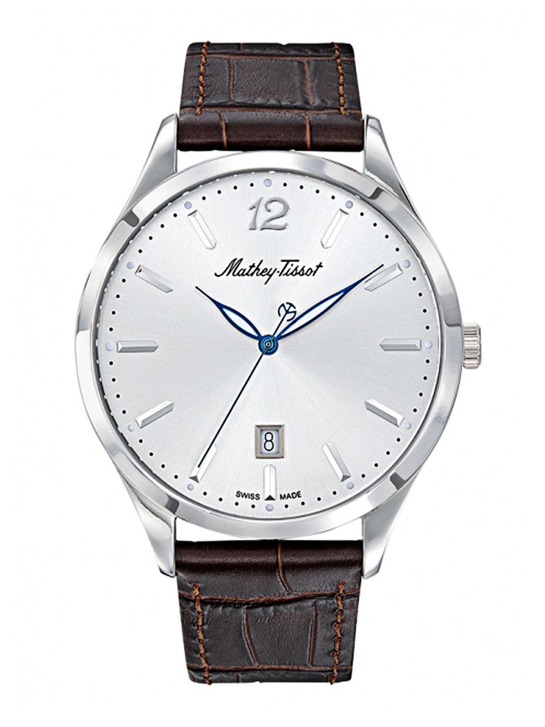 mathey-tissot men silver-toned analogue watch h411as