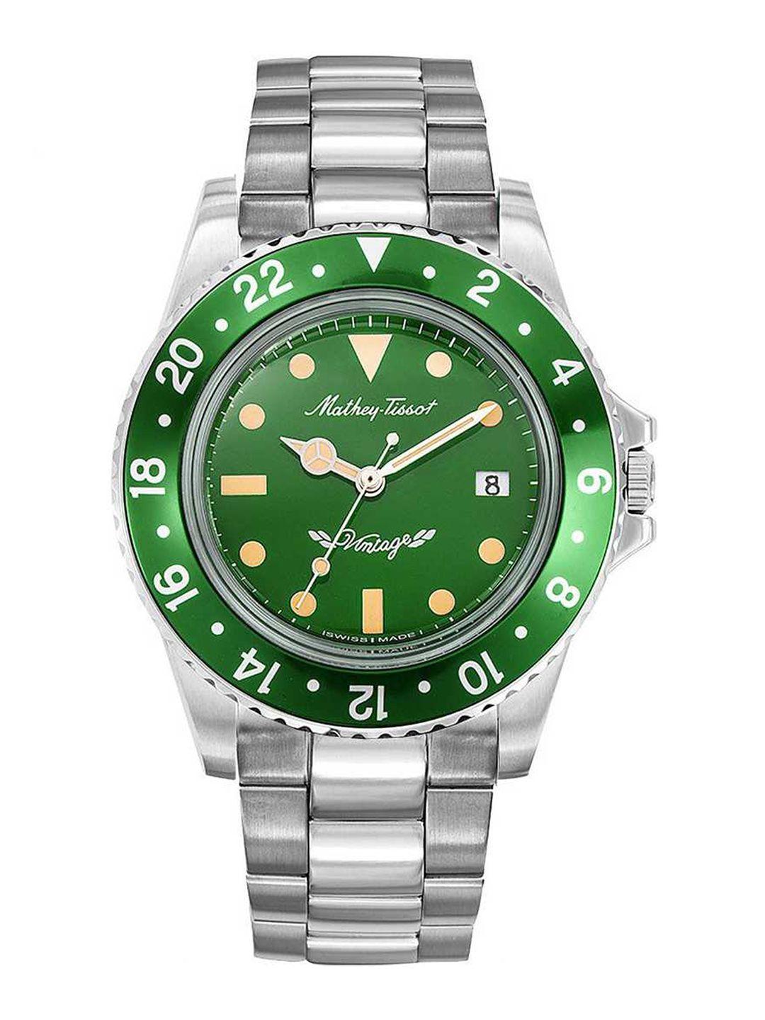 mathey-tissot rolly vintage men green automatic watch h900av