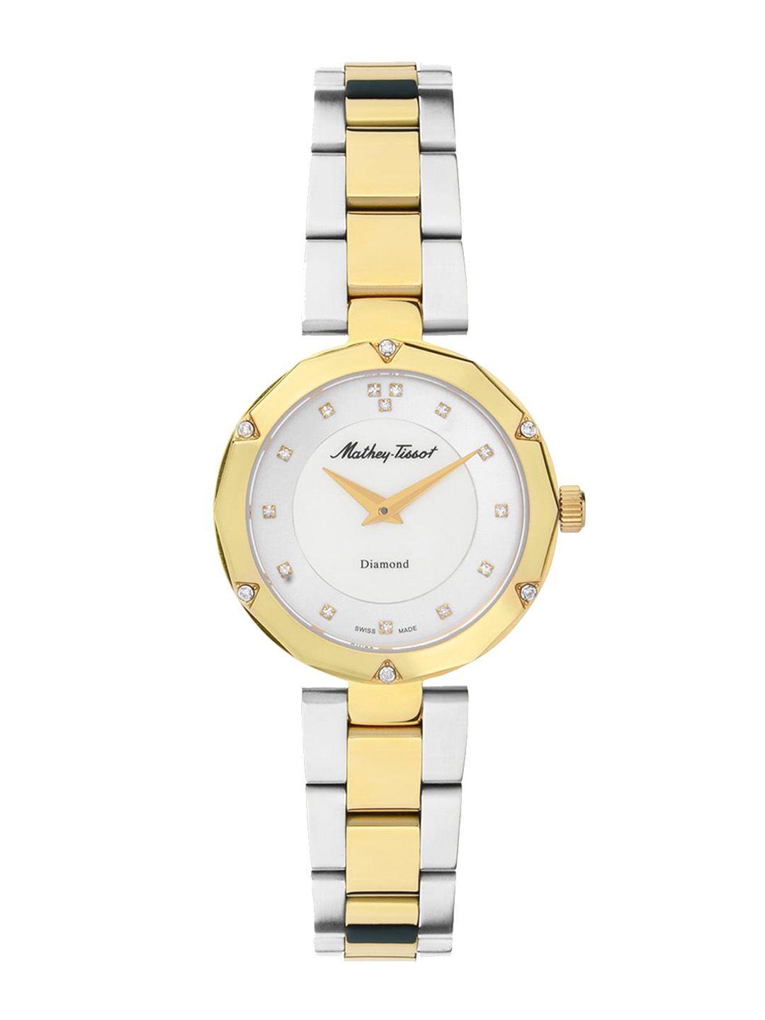 mathey-tissot women mother of pearl dial & bracelet style straps analogue watch d1087bqyi