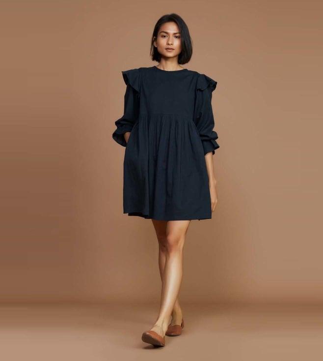 mati baliza charcoal short dress