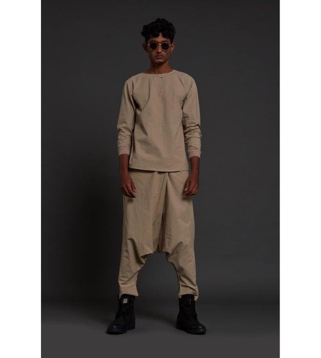 mati beige drop crotch pants