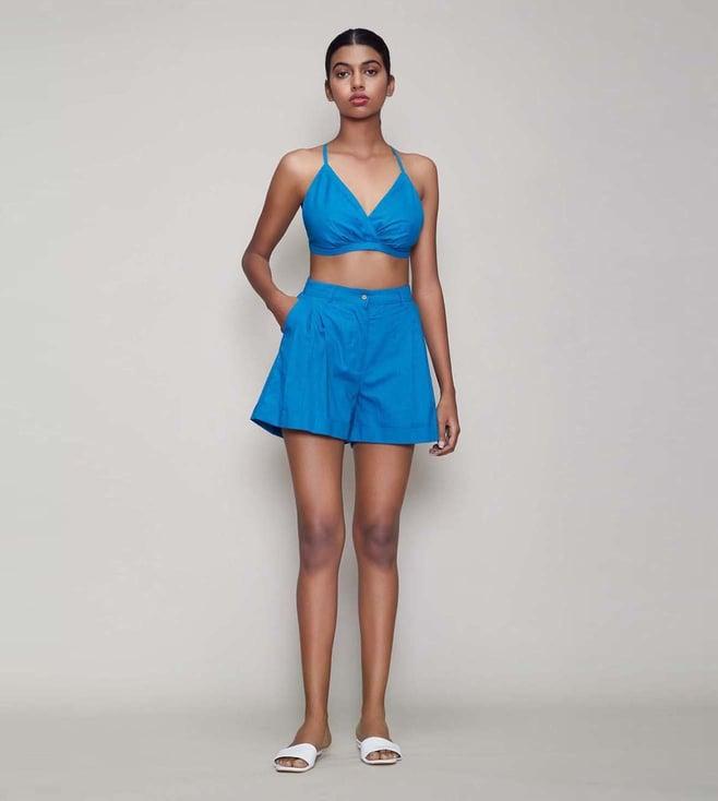 mati blue bralette & shorts set