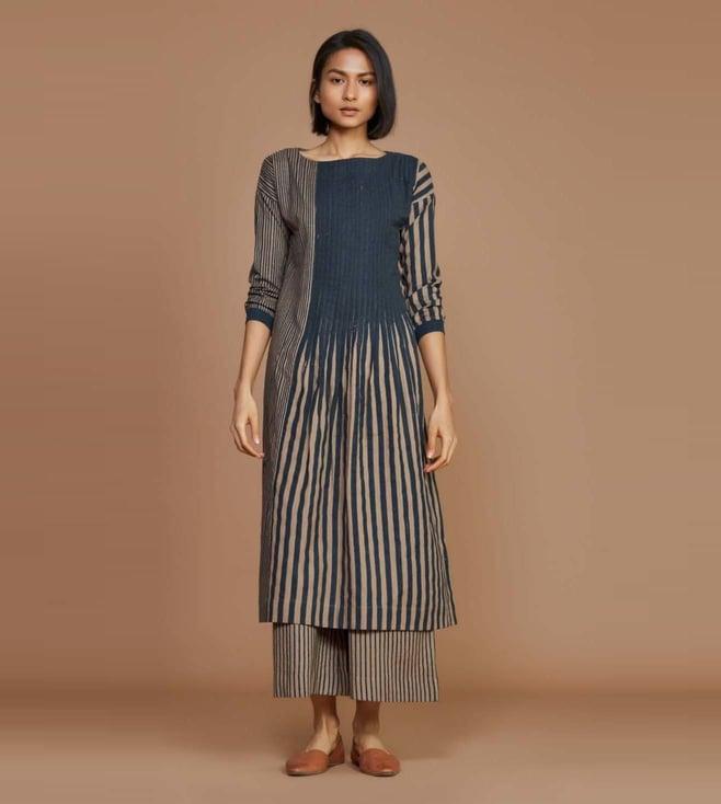 mati brown with charcoal striped co-ord set