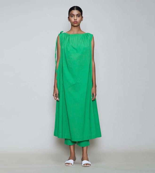 mati green yupa aakaar dress