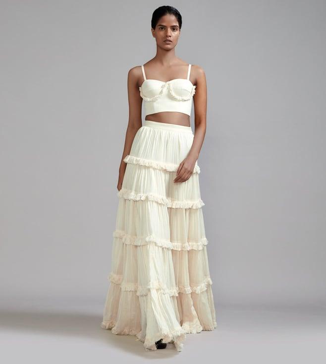 mati off-white fringed corset