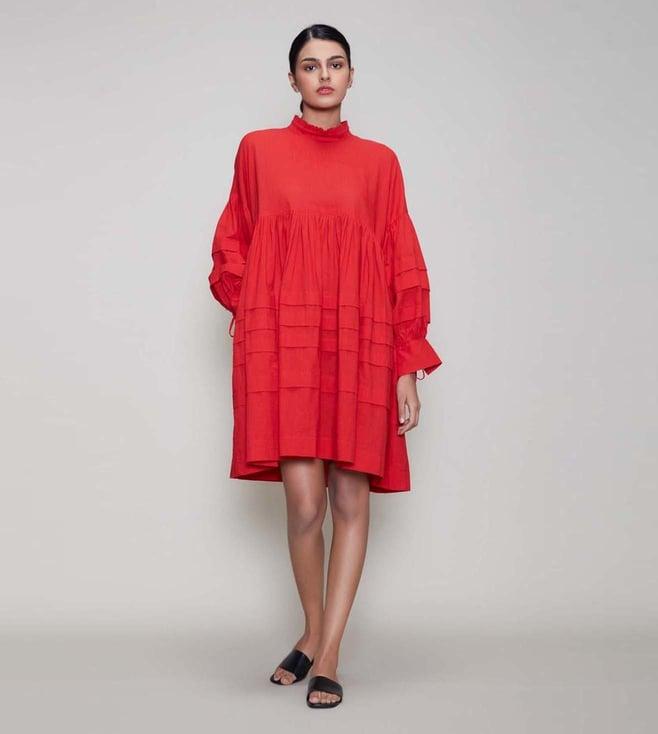 mati red avira aakaar dress