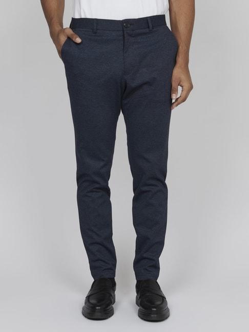matinique blue straight fit trousers