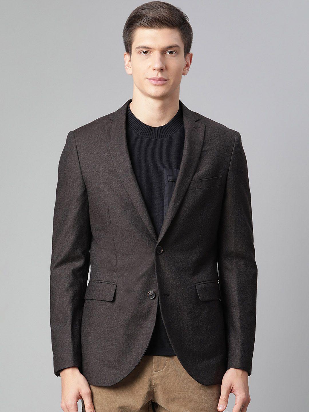 matinique men brown solid single-breasted casual blazer