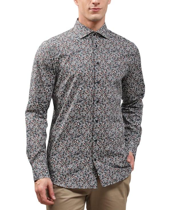 matinique blue floral print regular fit shirt