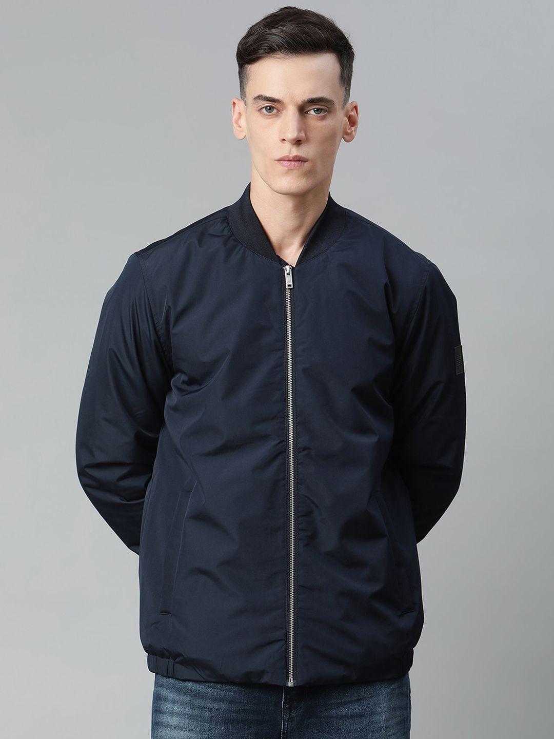 matinique men navy blue geometric lightweight tailored jacket