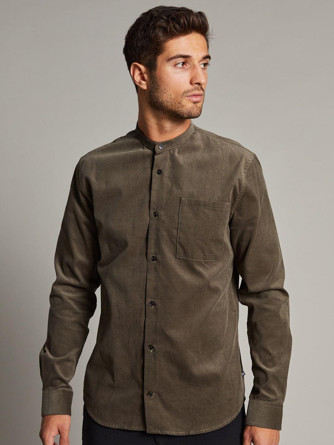 matinique men olive green cotton casual shirt