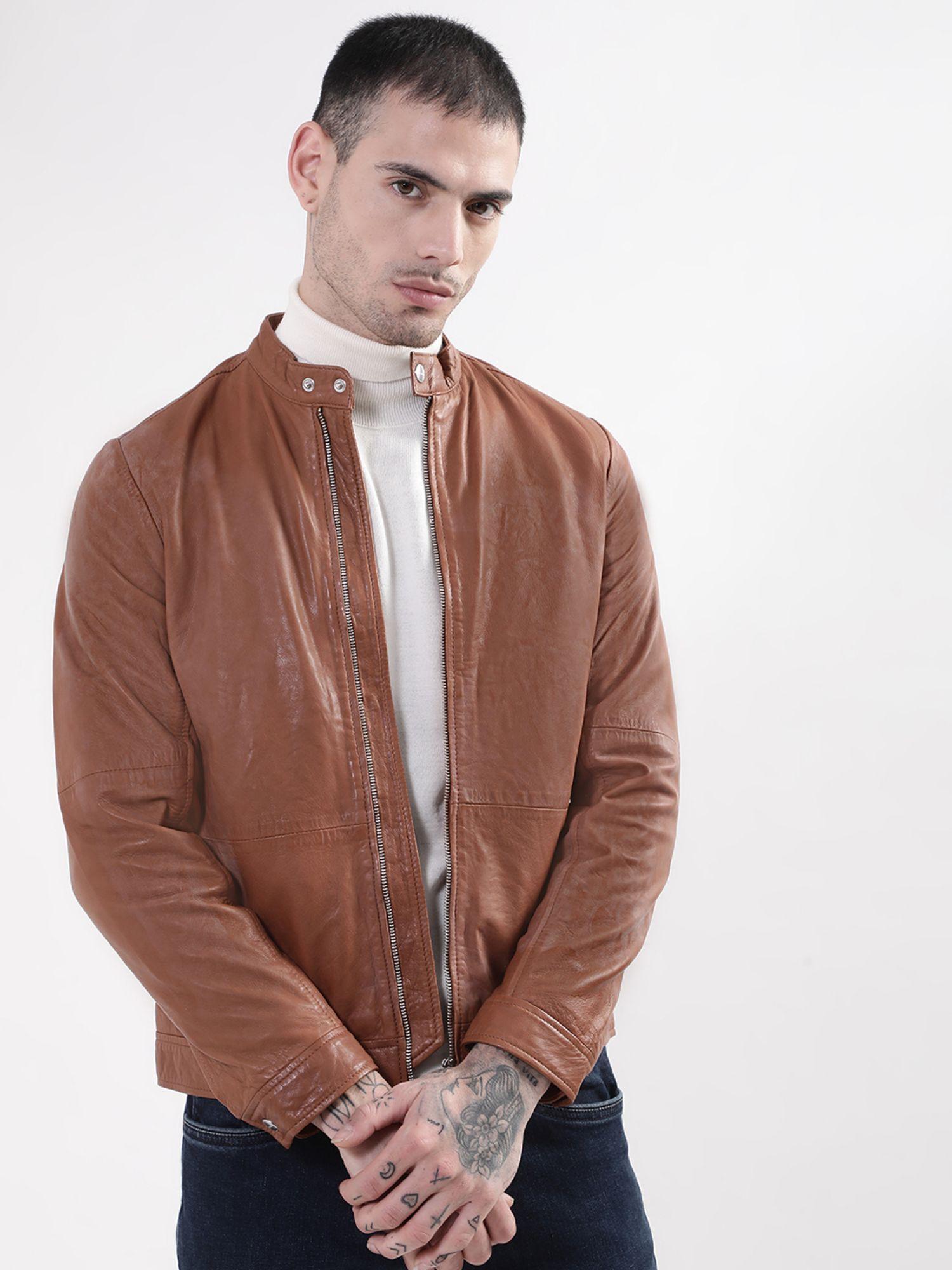 matinique men tan solid jacket