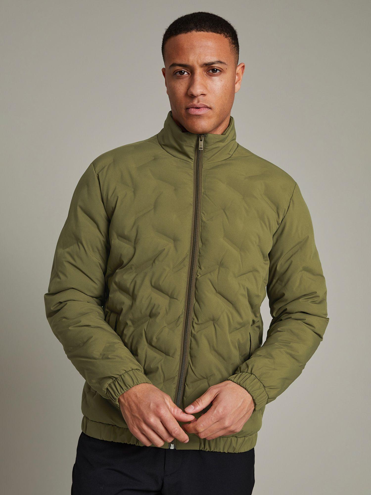 matinique moss green solid high neck jacket