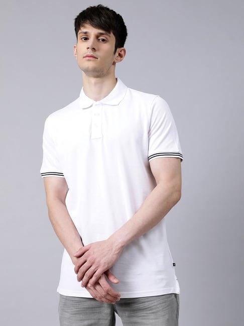 matinique white regular fit polo t-shirt