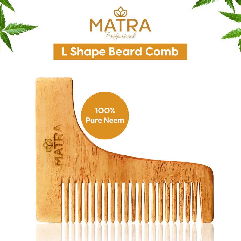 matra professional neem l shape beard comb & styling tool for men