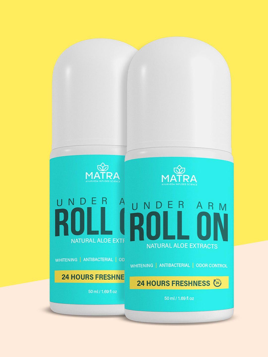 matra set of 2 24hrs freshness underarm deodorant roll ons-50ml each