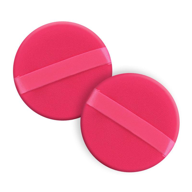 matra round powder puff and makeup sponge finger pad with strap combo (color may vary)
