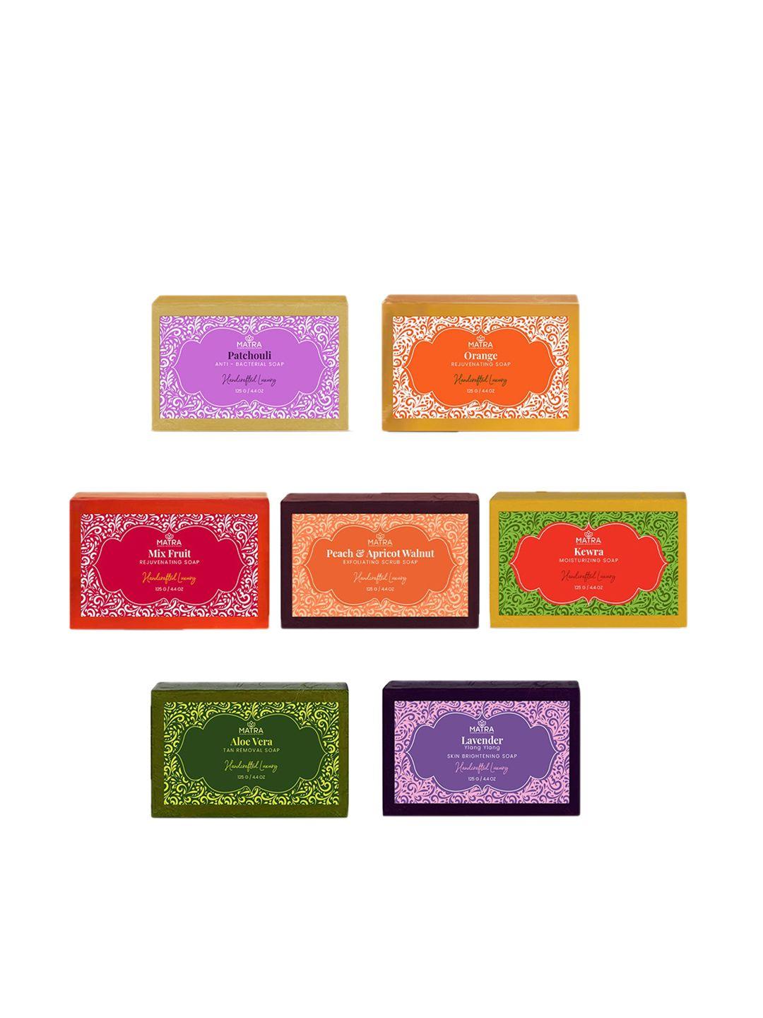 matra set of 7 handcrafted luxury natural bathing soaps 125g each