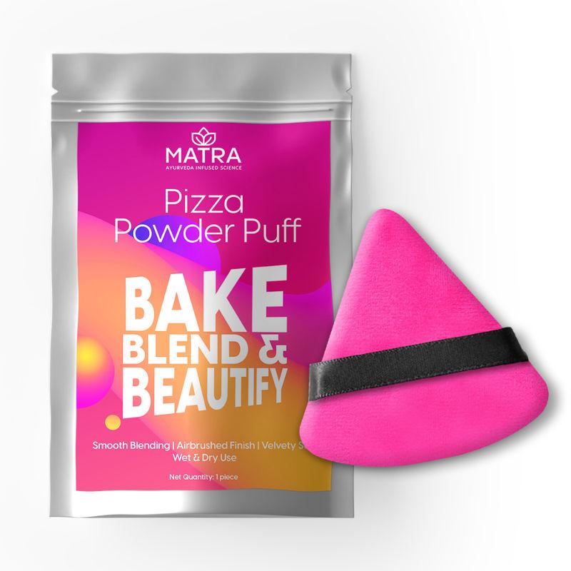 matra triangle powder puff makeup pizza puff sponge finger pad with strap (color may vary)