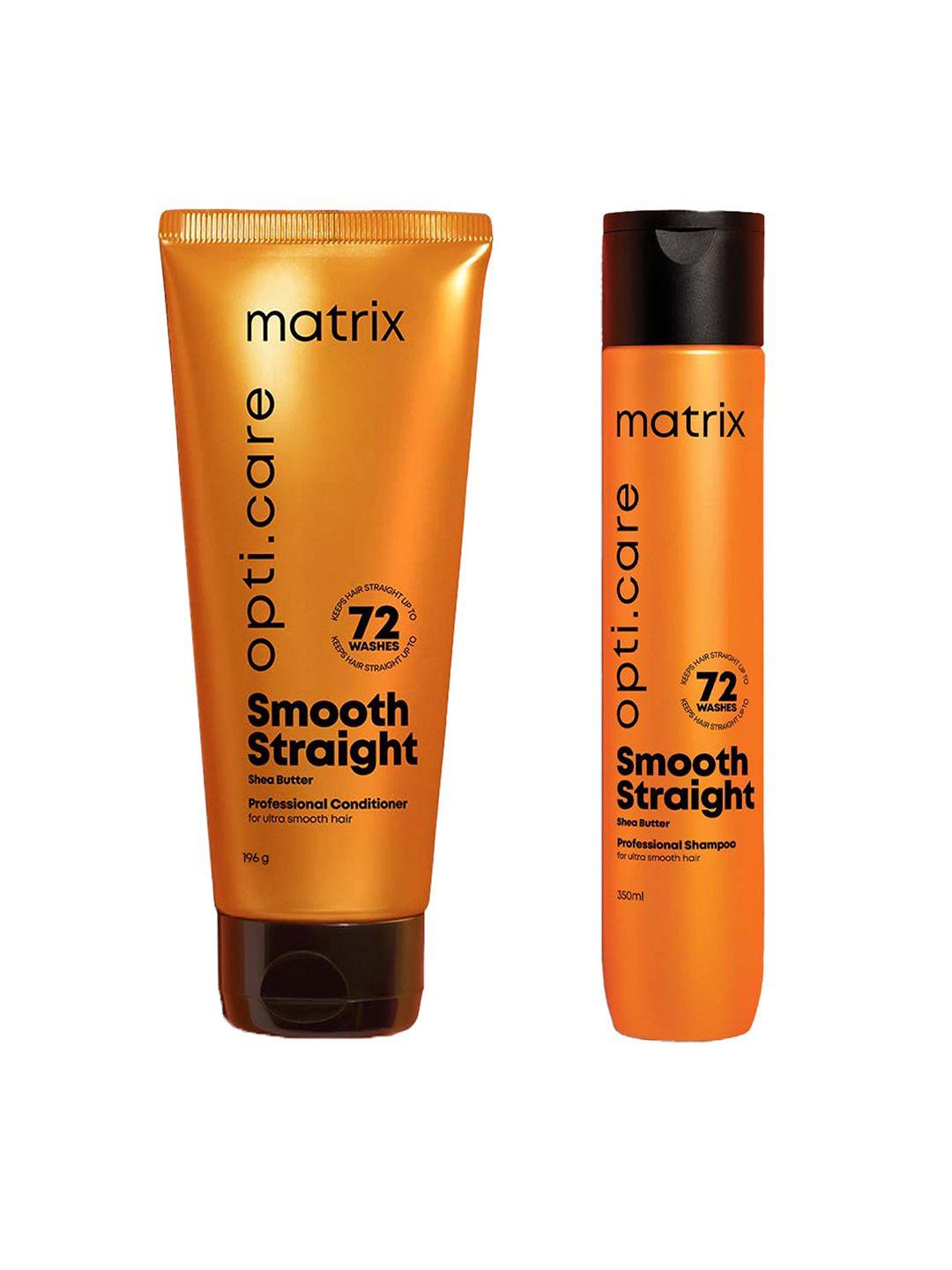matrix opti care smooth straight professional shampoo 350ml & conditioner 196g