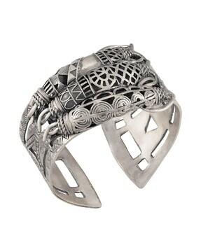 matsya silver plated cuff bracelet