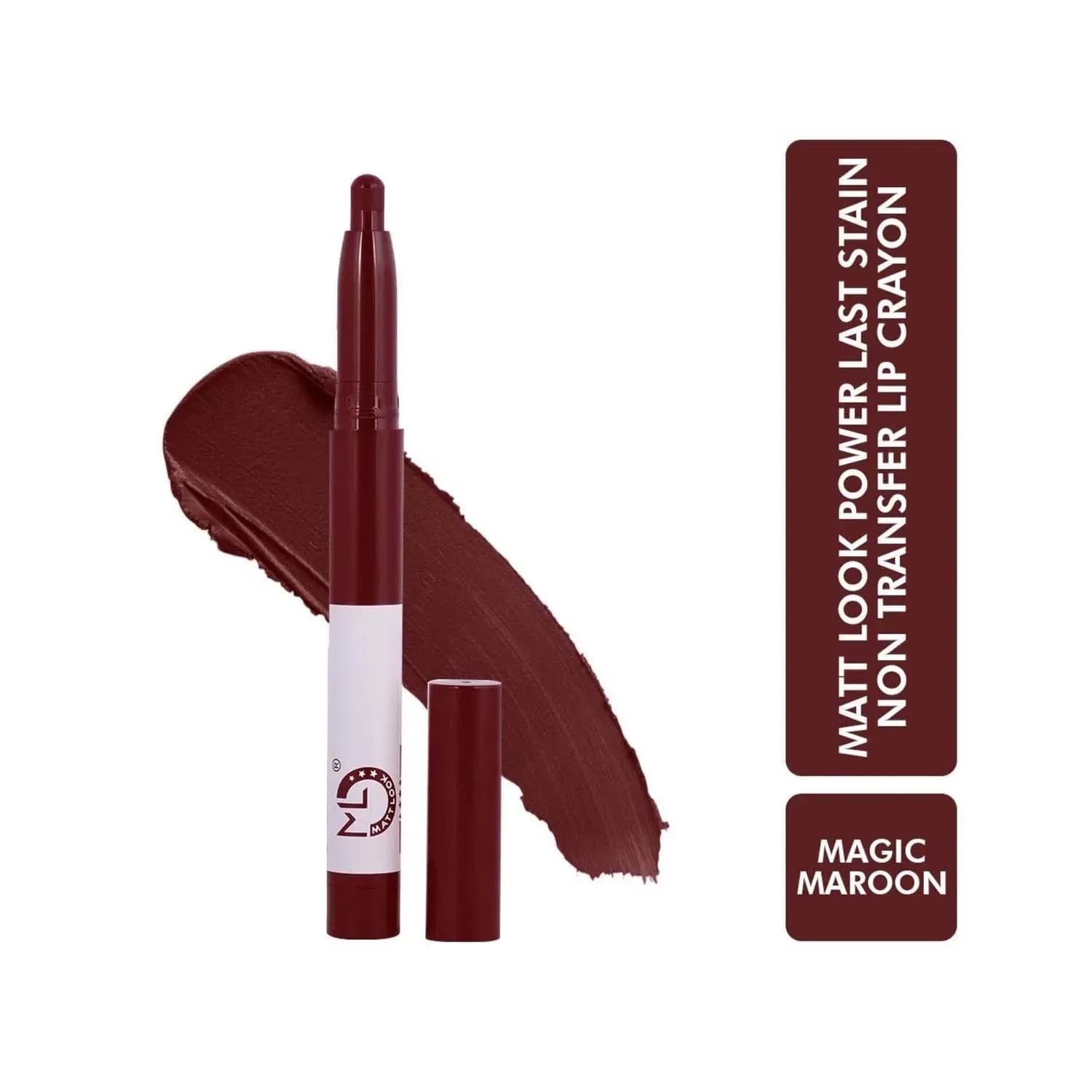 matt look power last lip stain crayon lipstick - magic maroon (1.3g)