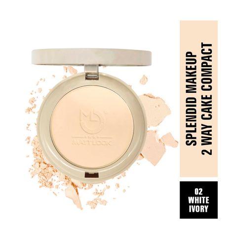 matt look splendid makeup 2 way cake compact, clear without flaws, white ivory (20gm)