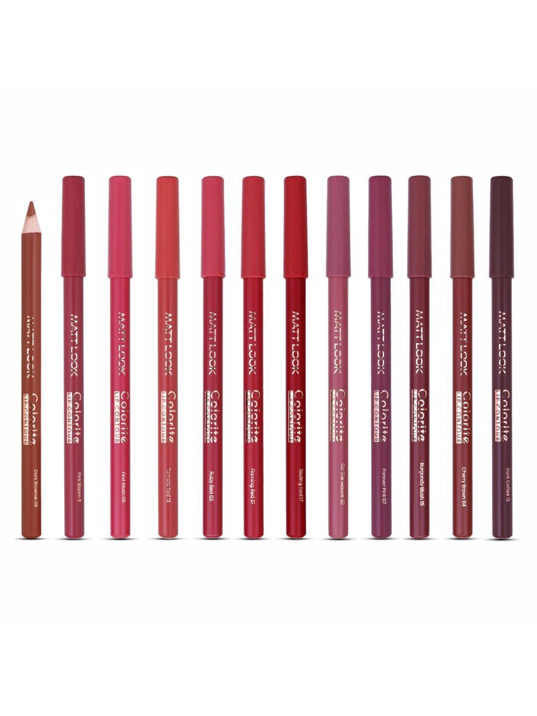 mattlook colorite lip contour 12-pcs lip liner pencil - 0.09g each - group b