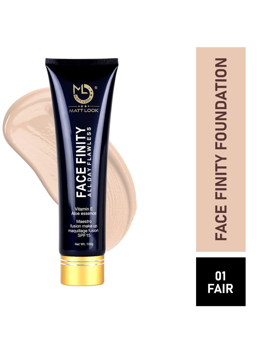 mattlook face finity all day flawless - meastro fusion make up foundation - spf15 - fair