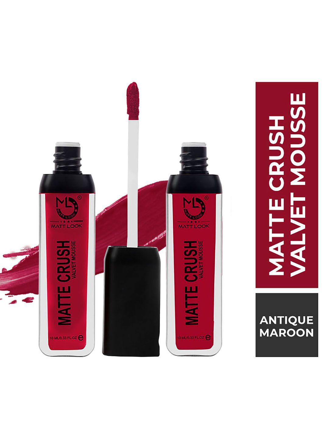 mattlook matte crush velvet mousse lipstick - antique maroon (pack of 2)