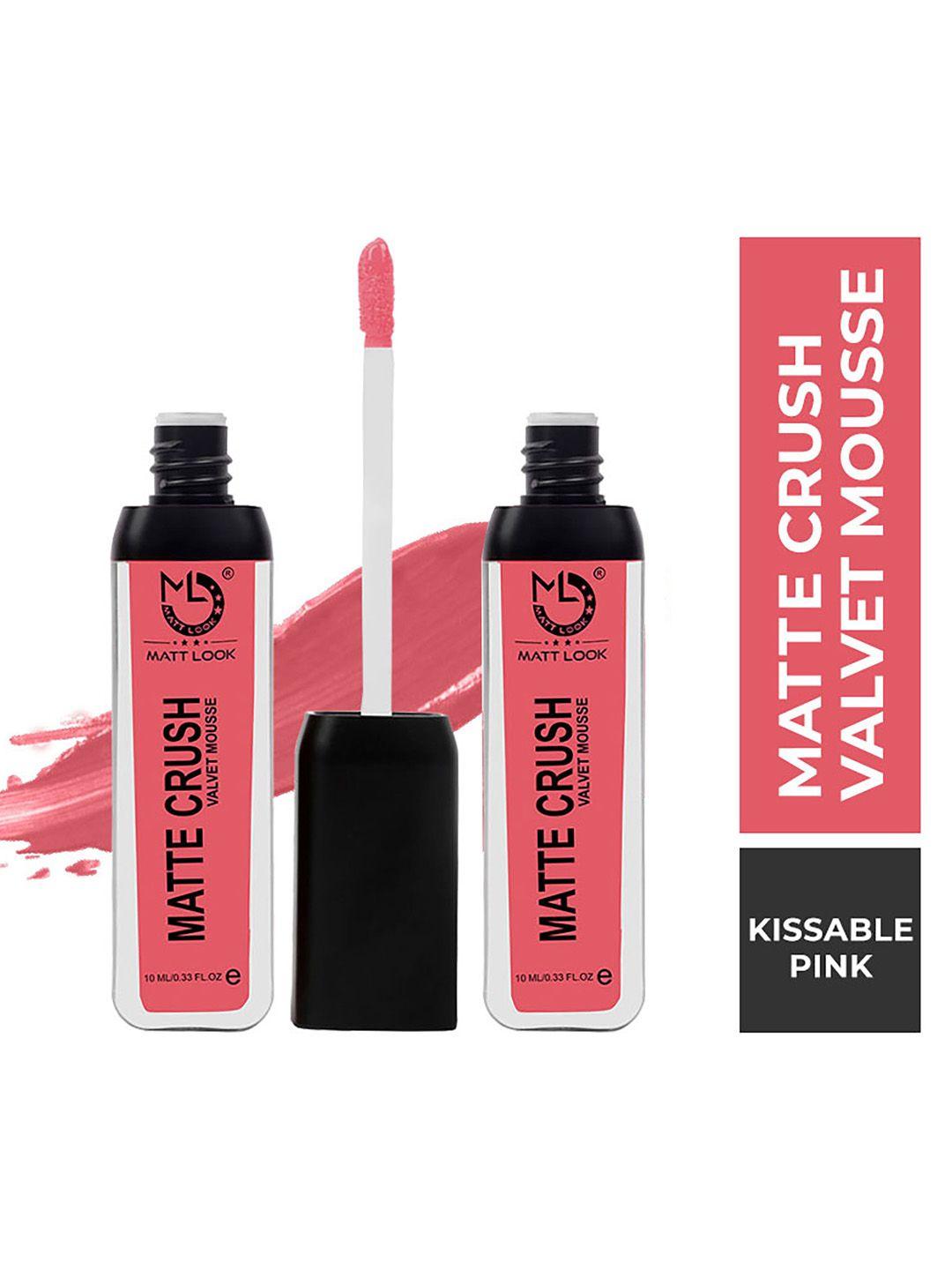 mattlook matte crush velvet mousse lipstick - kissable pink (pack of 2)