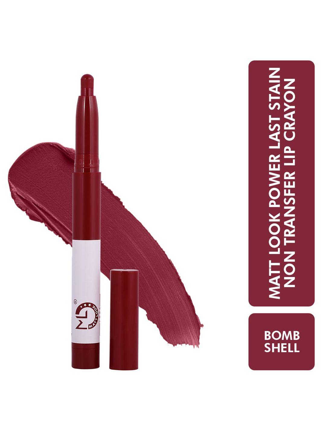 mattlook non transfer power last lip stain crayon lipstick - bomb shell 12