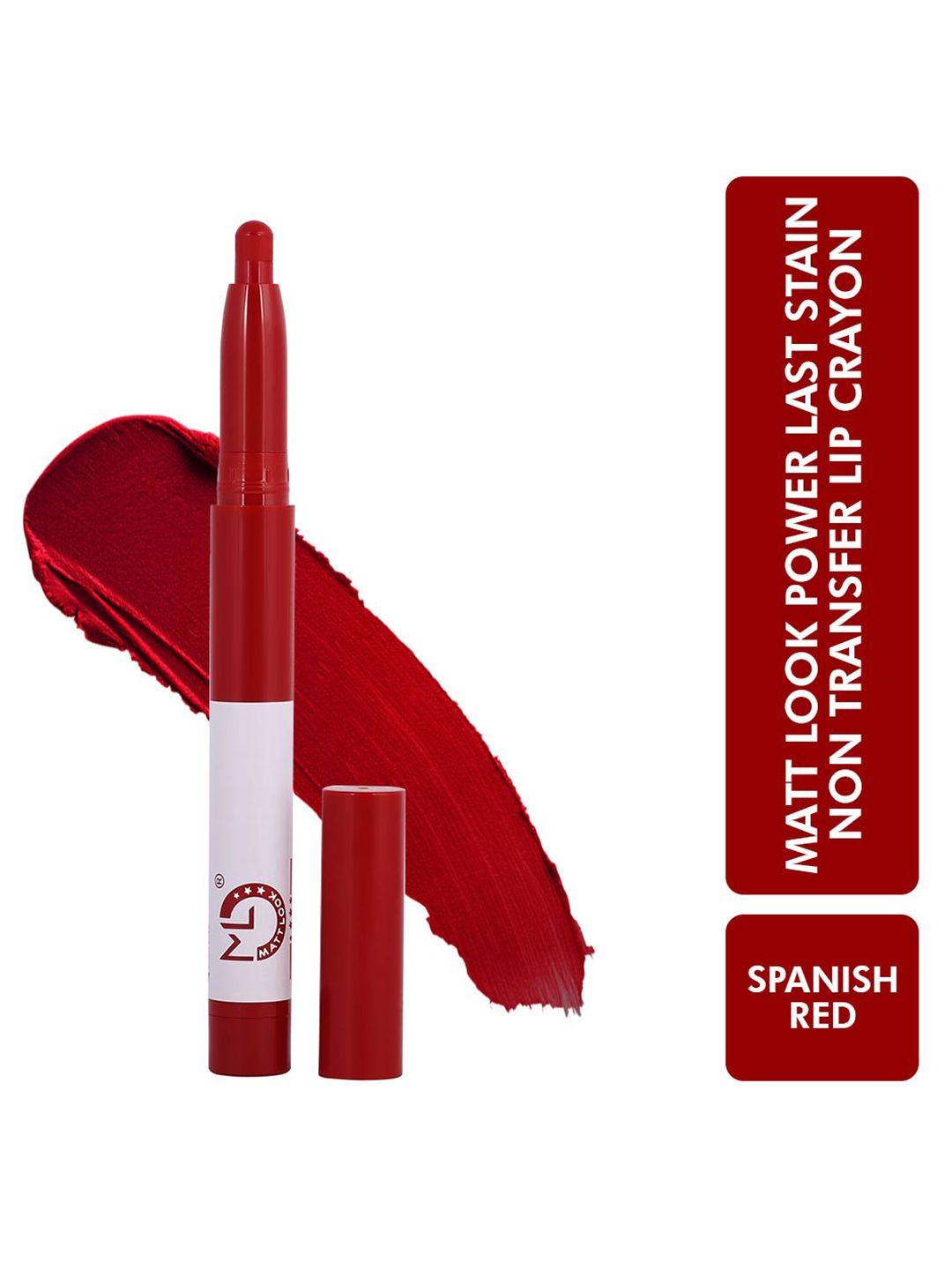 mattlook non transfer power last lip stain crayon lipstick - spanish red 02