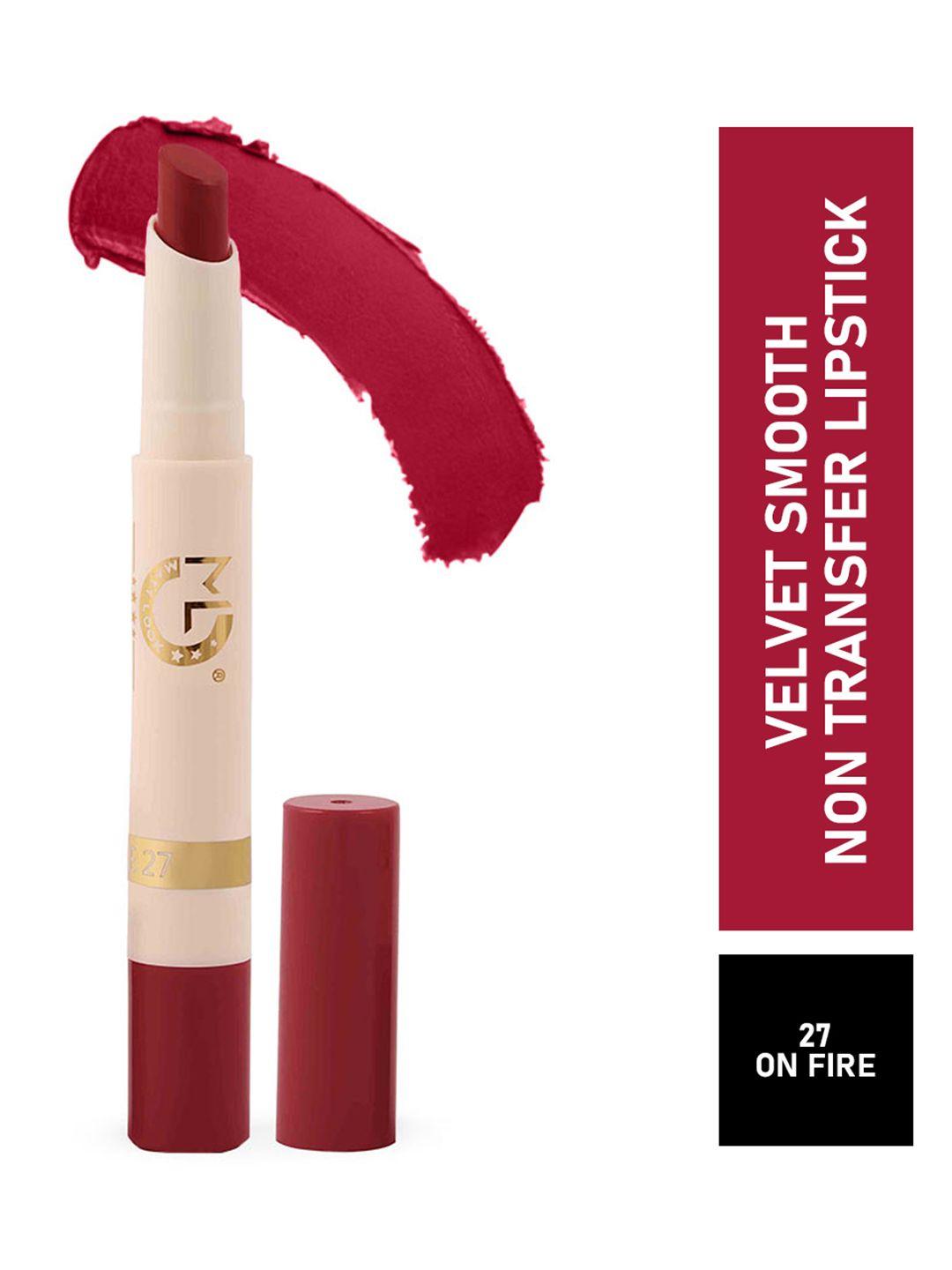 mattlook pink velvet smooth long lasting water proof lipstick-on fire