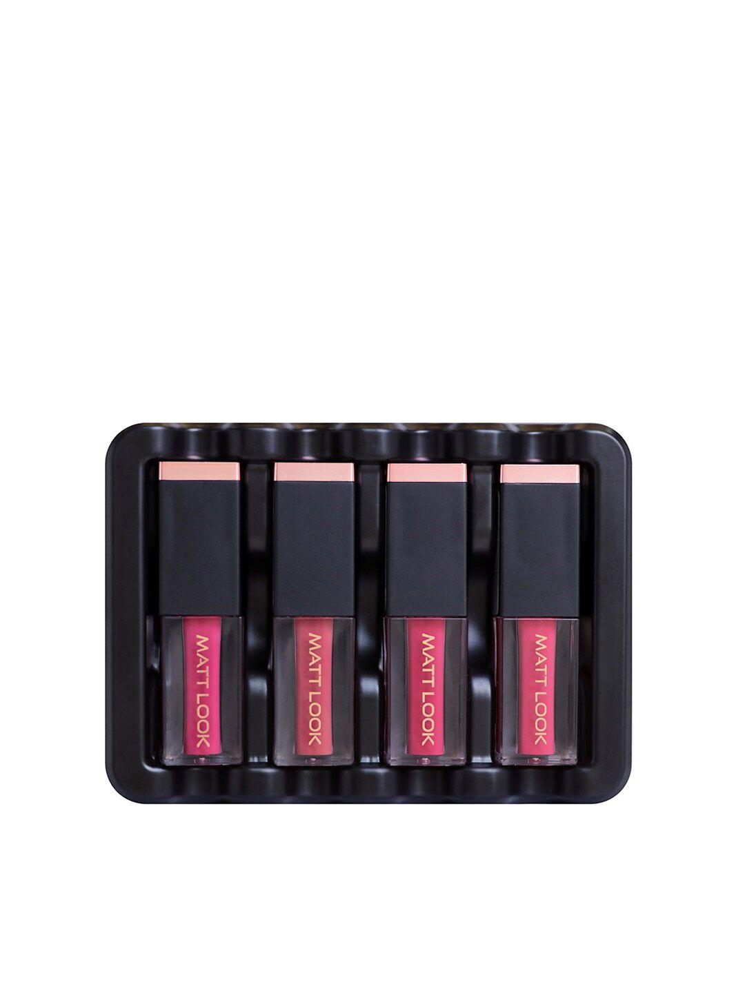 mattlook set of 4 power stay matte liquid lipsticks - 2.5 ml each