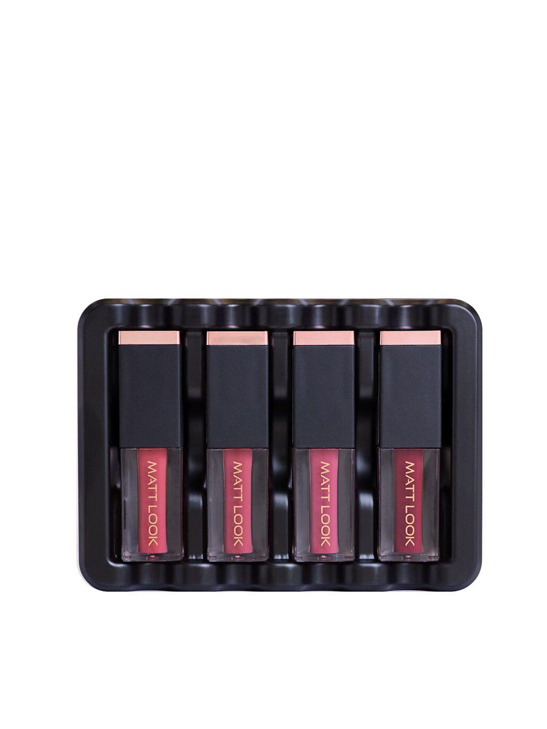 mattlook set of 4 power stay matte liquid lipsticks 2.5 ml each - mauve kiss