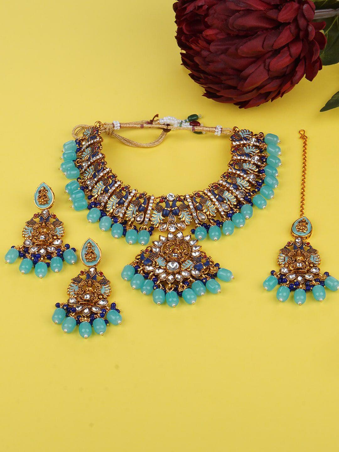 matushri art gold-plated kundan choker necklace set
