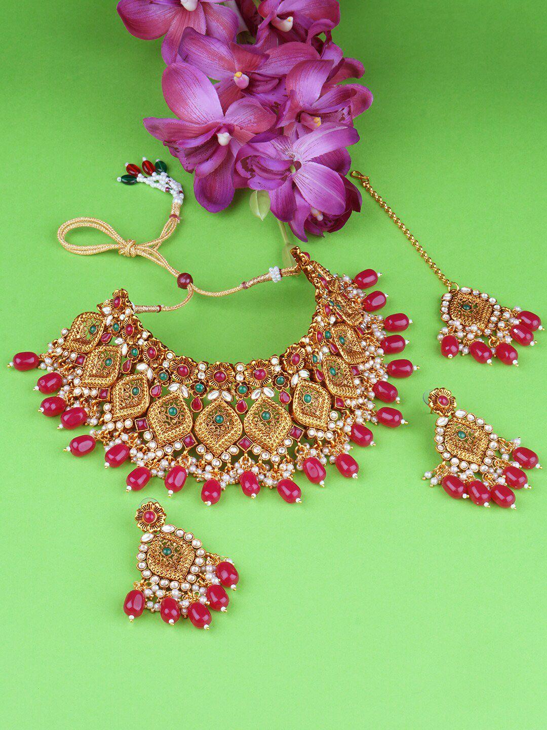 matushri art traditional kundan choker necklace set