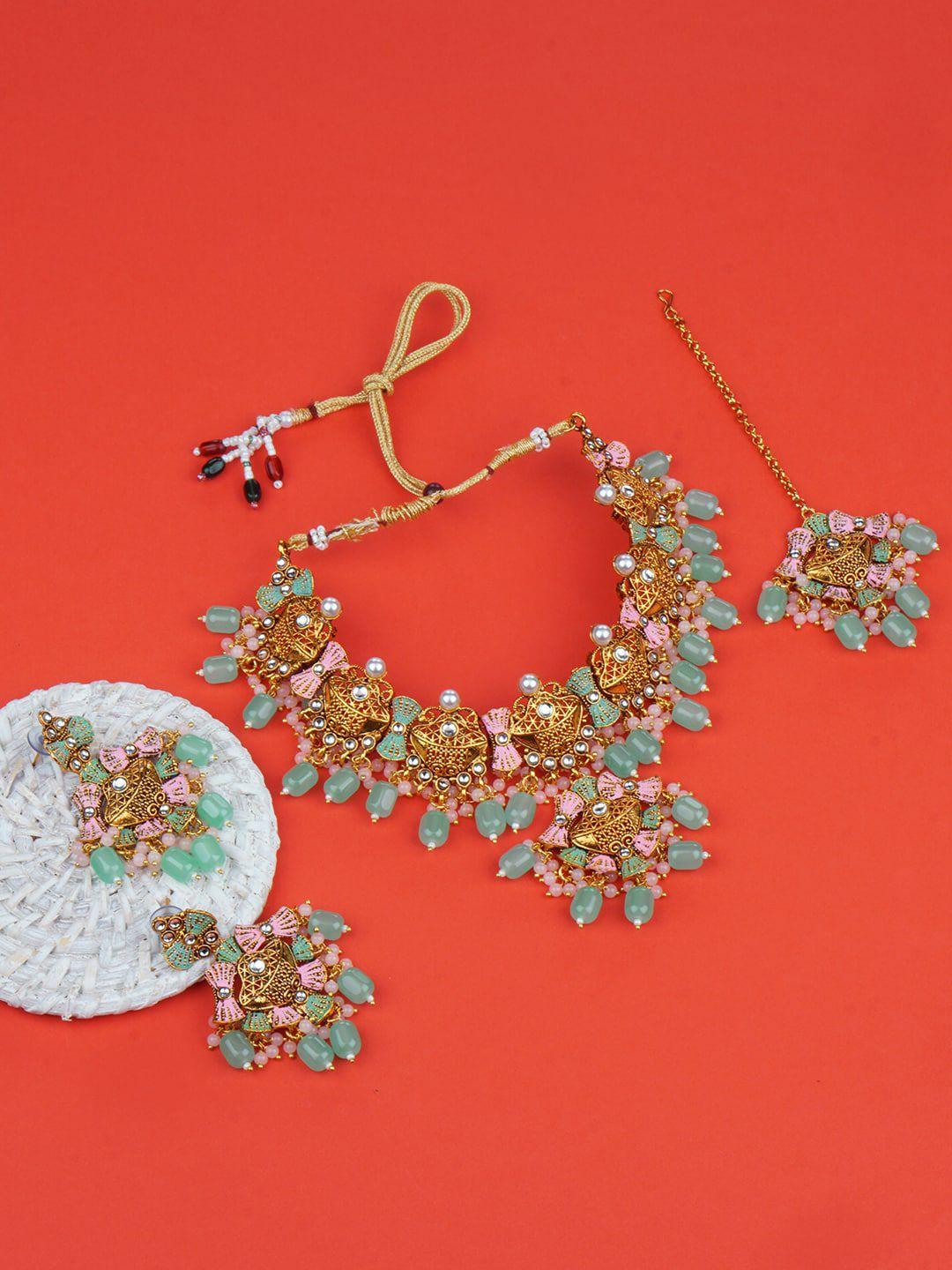 matushri art gold-plated jewellery set