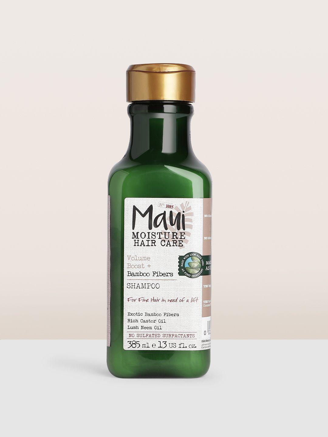 maui moisture volume boost + bamboo fibers hair shampoo with castor & neem oil - 385 ml