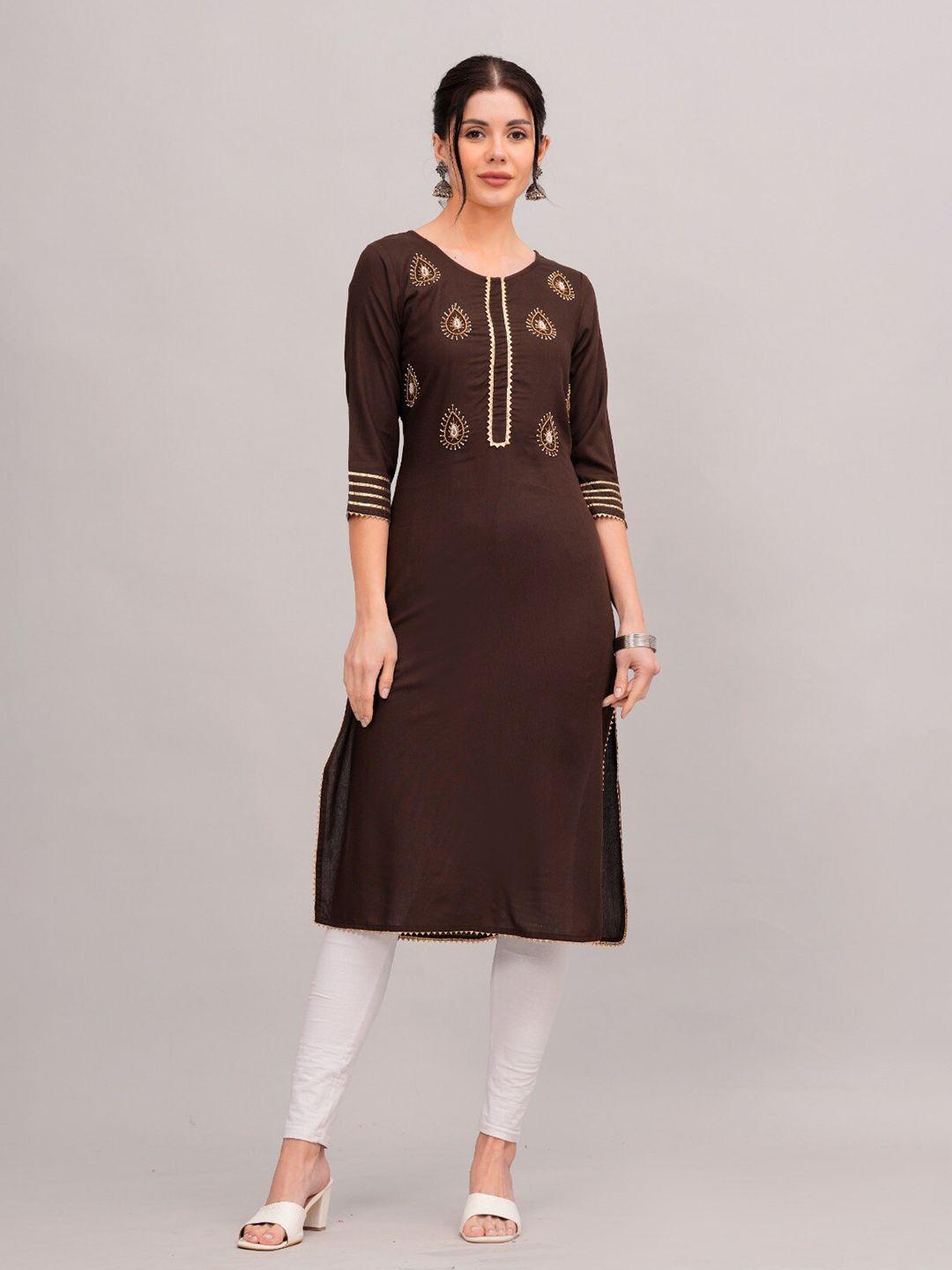 mauka embroidered straight kurta