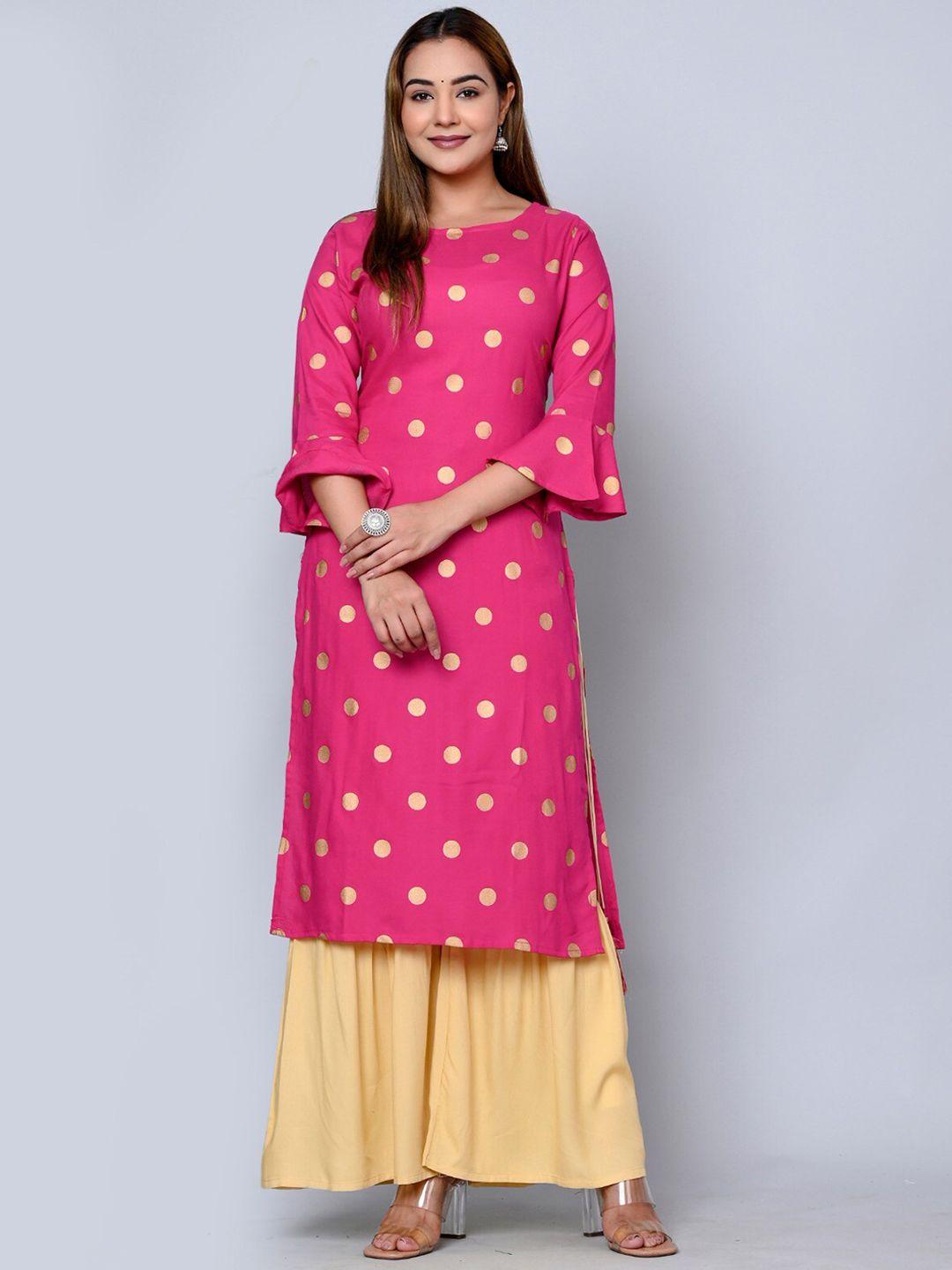 mauka geometric printed regular kurta with sharara