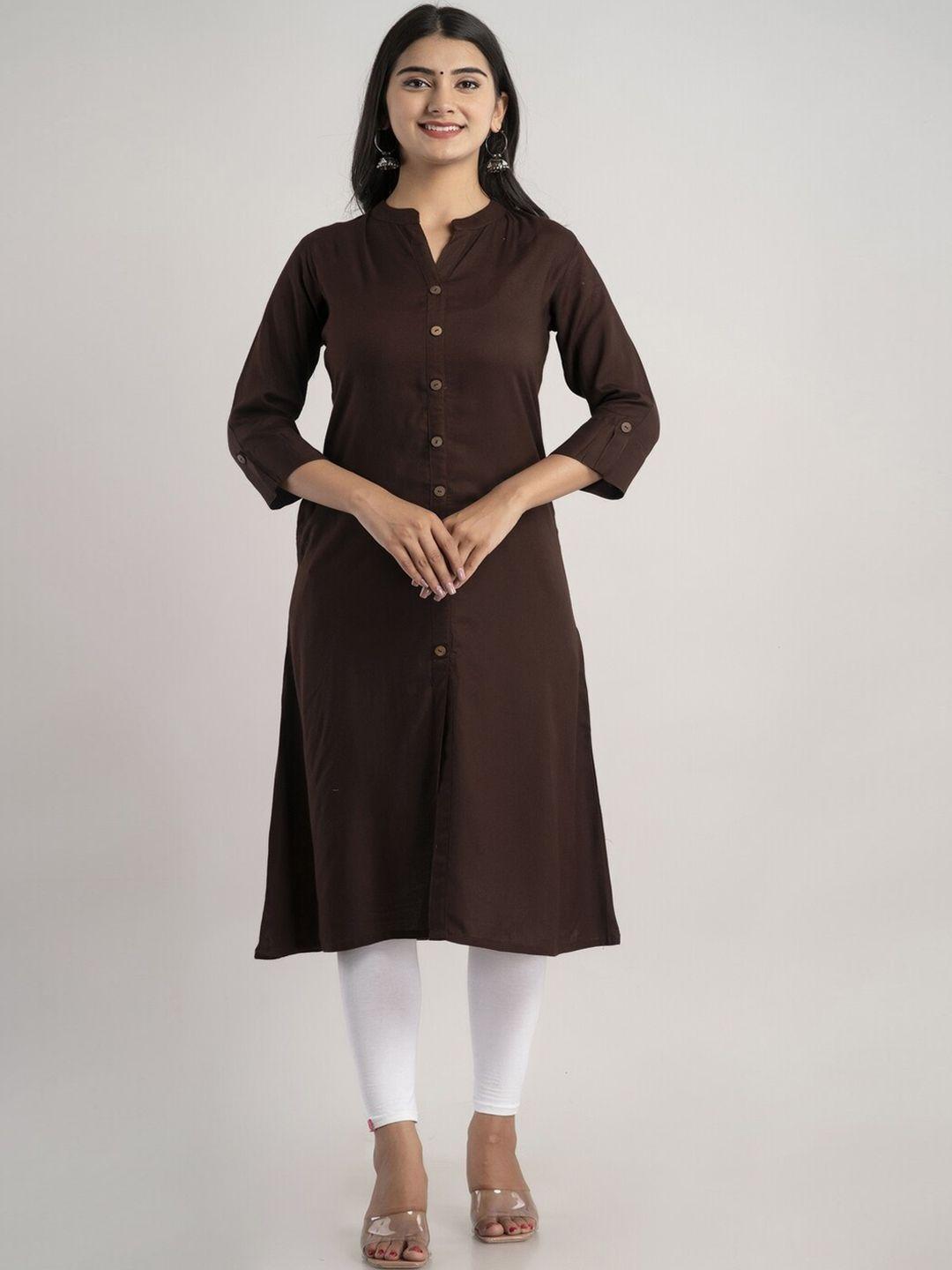 mauka women brown thread work kurta