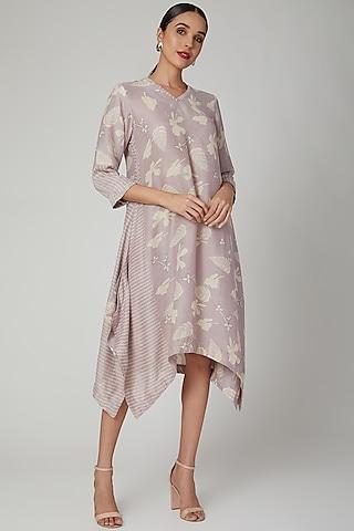 mauve block printed tunic